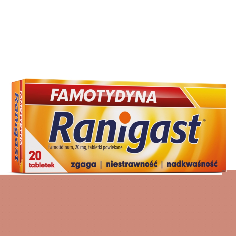 Famotydyna Ranigast , tabletki na zgagę i niestrawność, 20 szt.