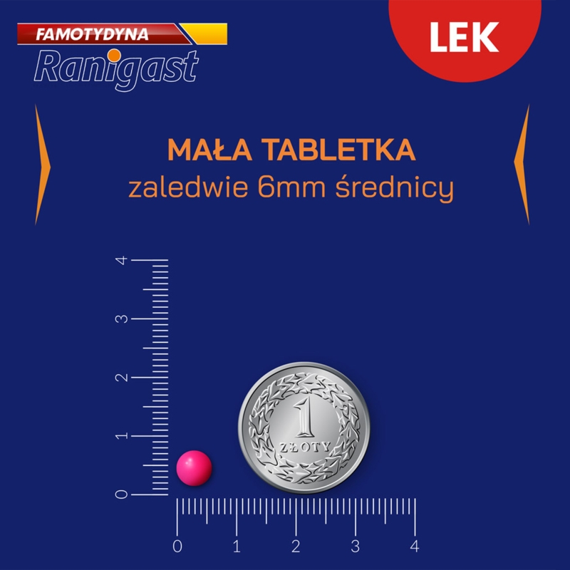 Famotydyna Ranigast , tabletki na zgagę i niestrawność, 20 szt.