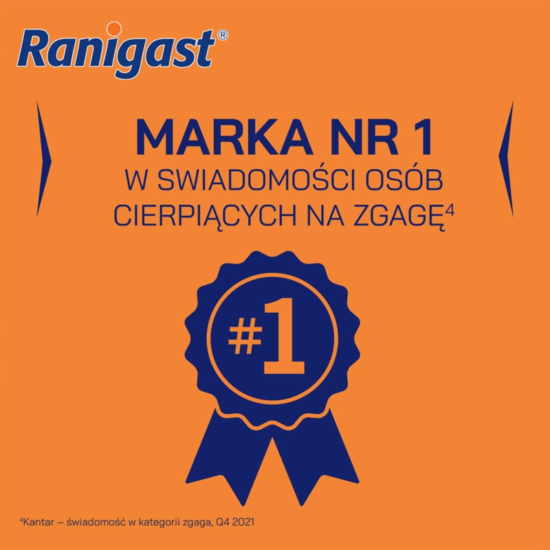 Famotydyna Ranigast , tabletki na zgagę i niestrawność, 20 szt.