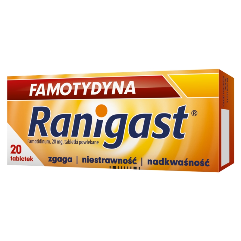 Famotydyna Ranigast  tabletki na zgagę i niestrawność, 20 szt.
