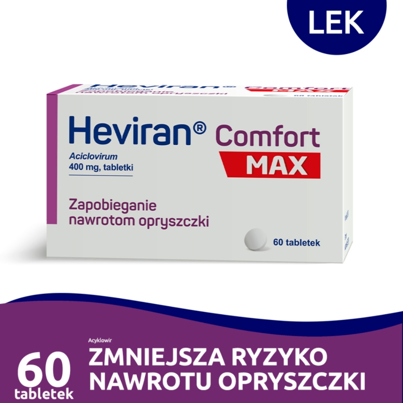 Heviran Comfort Max tabl. 400 mg, 60 tabletek powlekanych