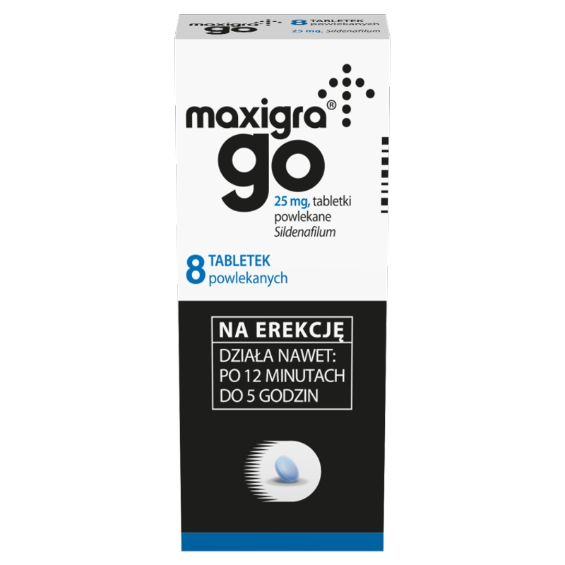 Maxigra Go, tabletki na potencję, 0,025 g, 8 szt.