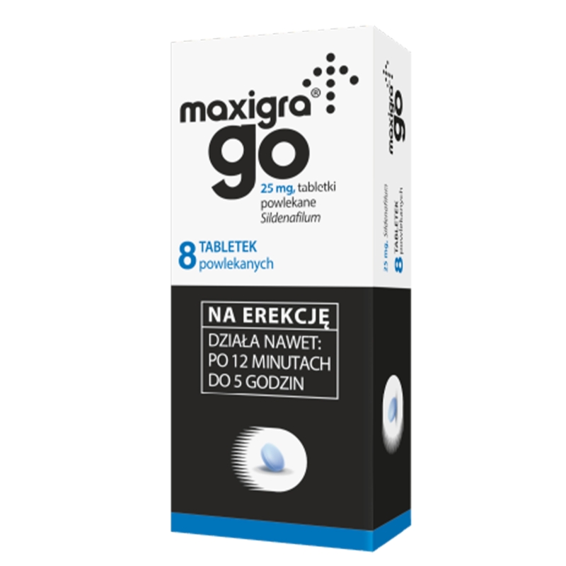 Maxigra Go, tabletki na potencję, 0,025 g, 8 szt.