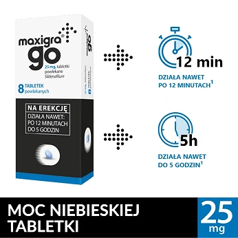 Maxigra Go, tabletki na potencję, 0,025 g, 8 szt.