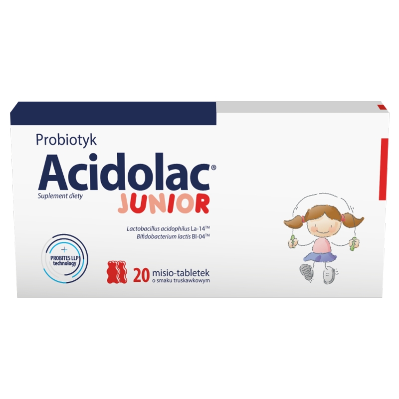 Acidolac Junior, tabletki  o smaku truskawkowym, 20 szt.
