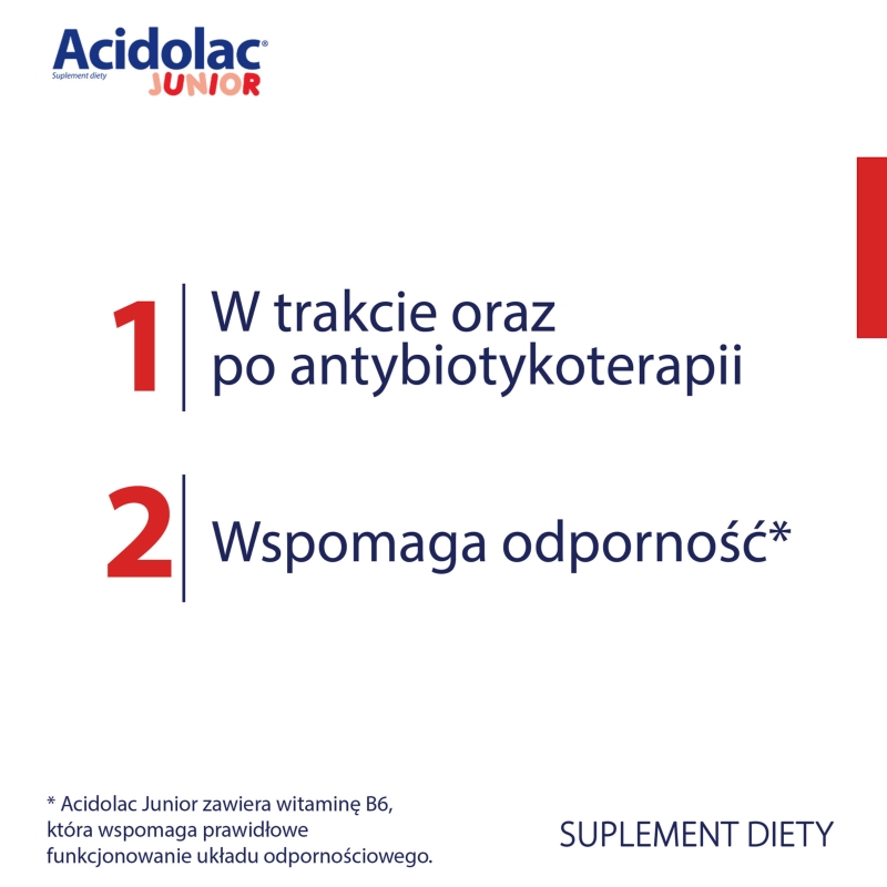 Acidolac Junior, tabletki  o smaku truskawkowym, 20 szt.