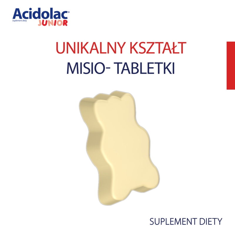 Acidolac Junior, tabletki  o smaku truskawkowym, 20 szt.