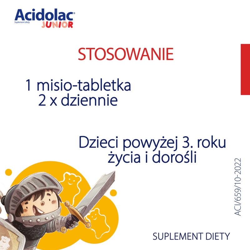 Acidolac Junior, tabletki  o smaku truskawkowym, 20 szt.