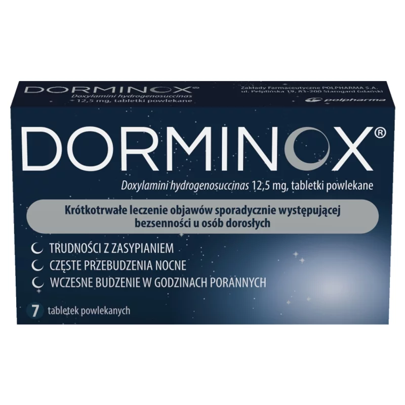 Dorminox, tabletki o działaniu uspokajającym i nasennym, 7 szt.