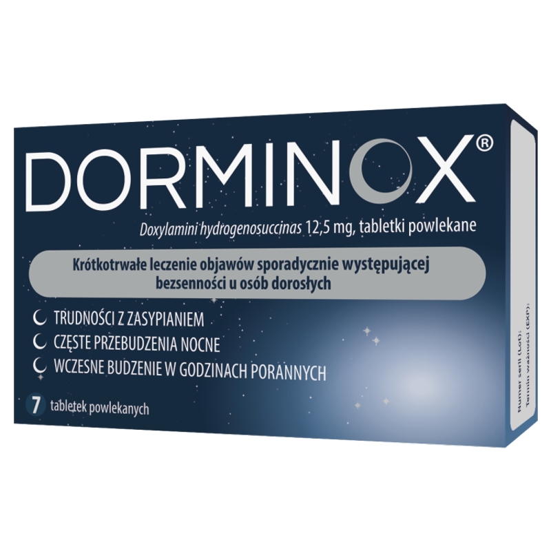 Dorminox, tabletki o działaniu uspokajającym i nasennym, 7 szt.