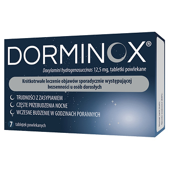 Dorminox, tabletki o działaniu uspokajającym i nasennym, 7 szt.