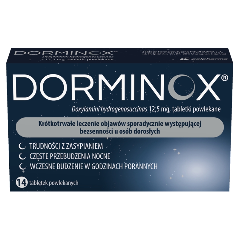 DORMINOX, tabletki powlekane ułatwiające zasypianie, 14 szt.