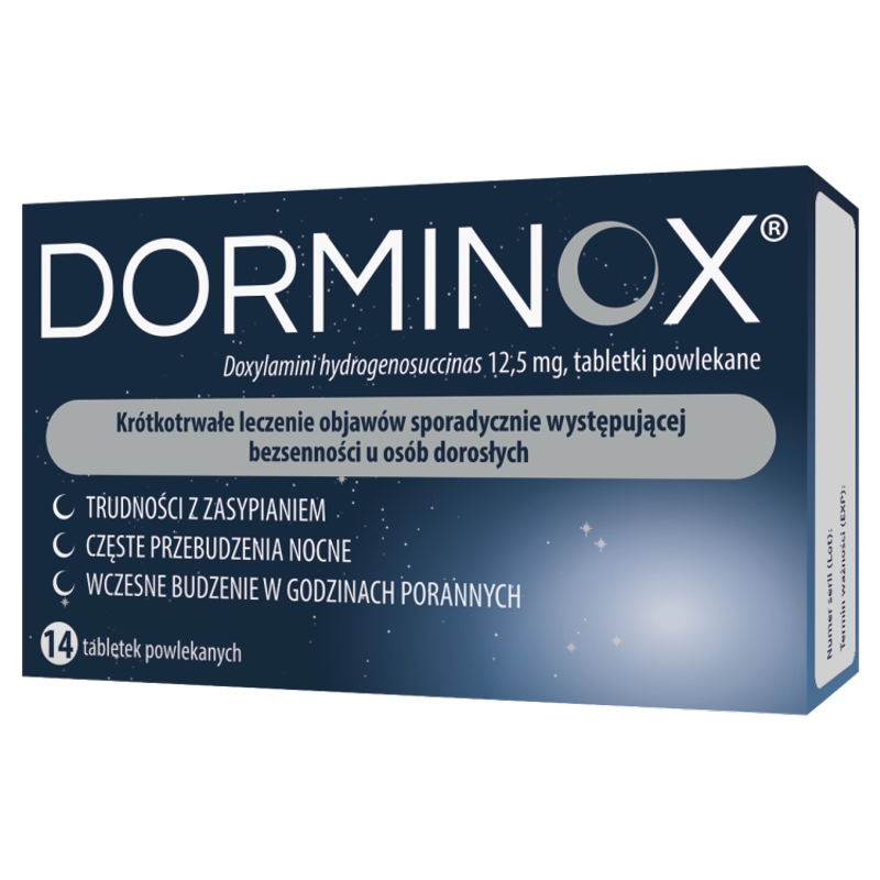 DORMINOX, tabletki powlekane ułatwiające zasypianie, 14 szt.