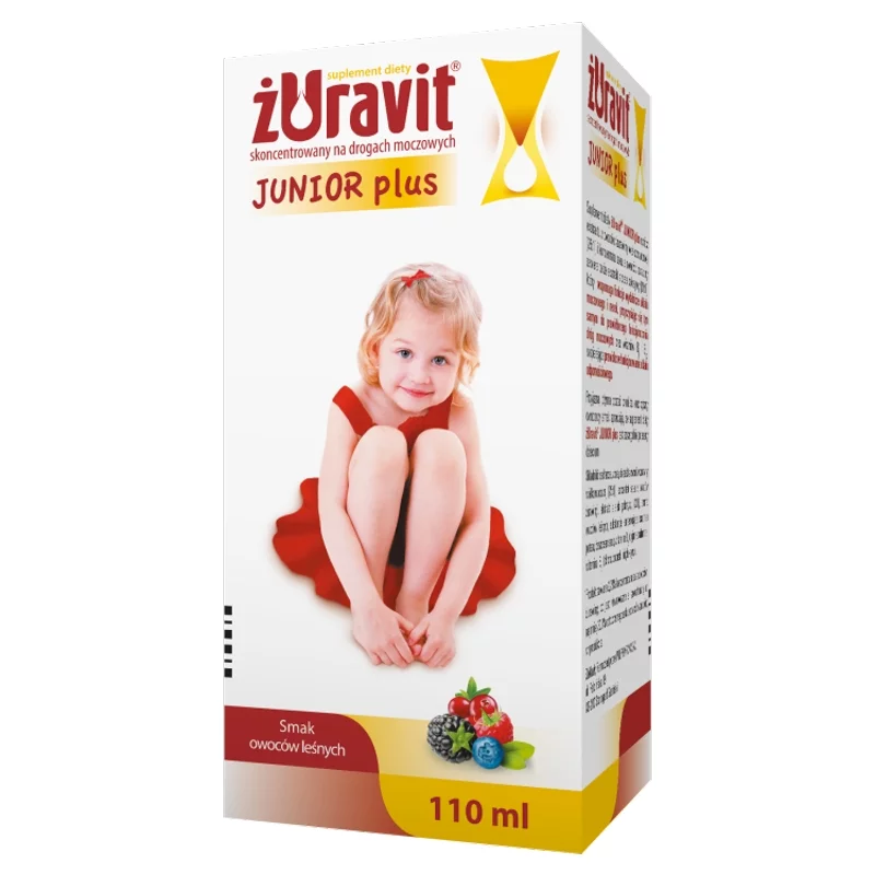 Żuravit Junior Plus,  płyn o smaku owoców leśnych, 110 ml