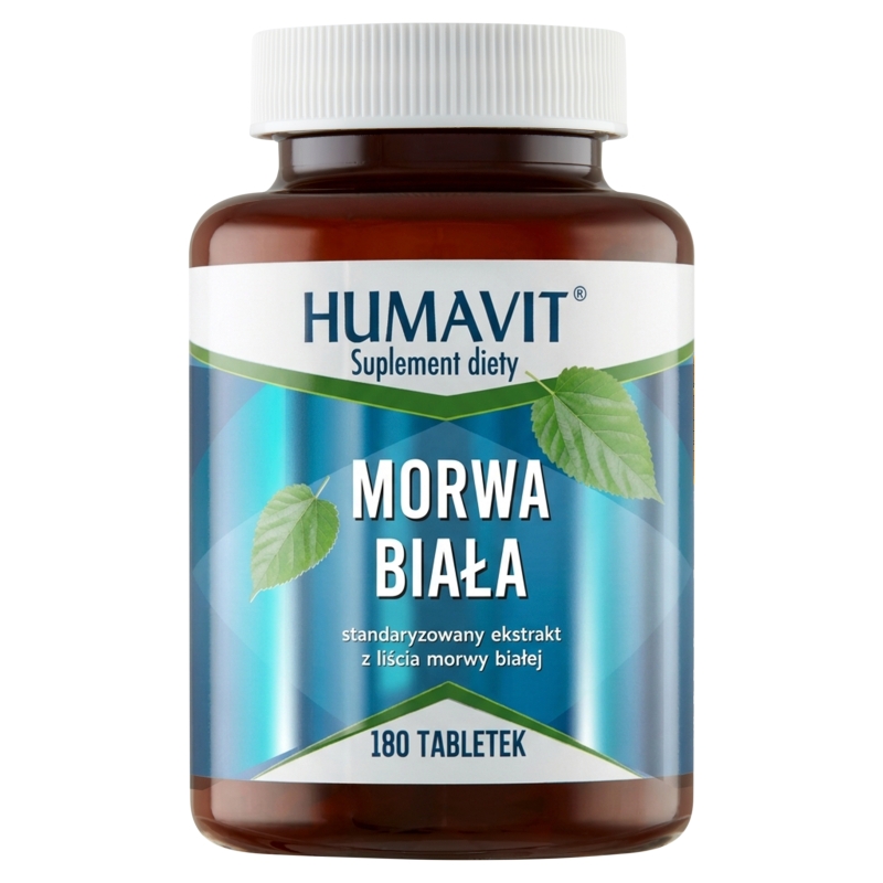 Humavit Morwa Biała, ze składnikami pomagającymi utrzymać prawidłowy poziom cukru we krwi, 180 szt.