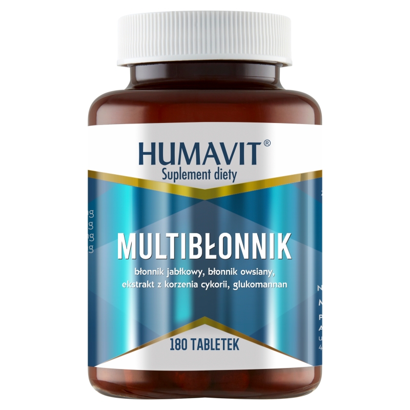Humavit Multi-Błonnik tabletki ze składnikami uzupełniającymi codzienną dietę w błonnik, 180 szt.