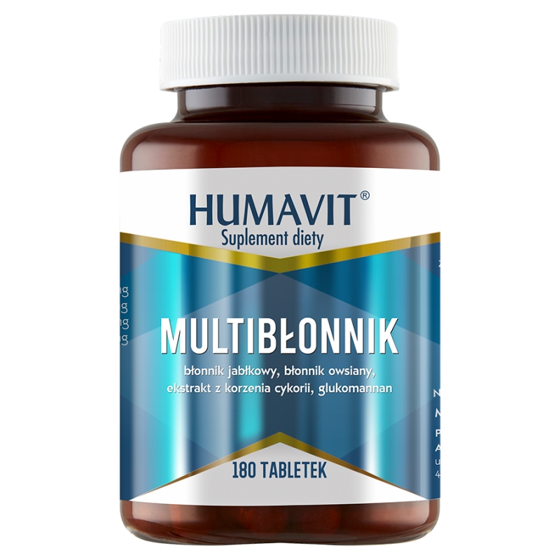 Humavit Multi-Błonnik, tabletki ze składnikami uzupełniającymi codzienną dietę w błonnik, 180 szt.