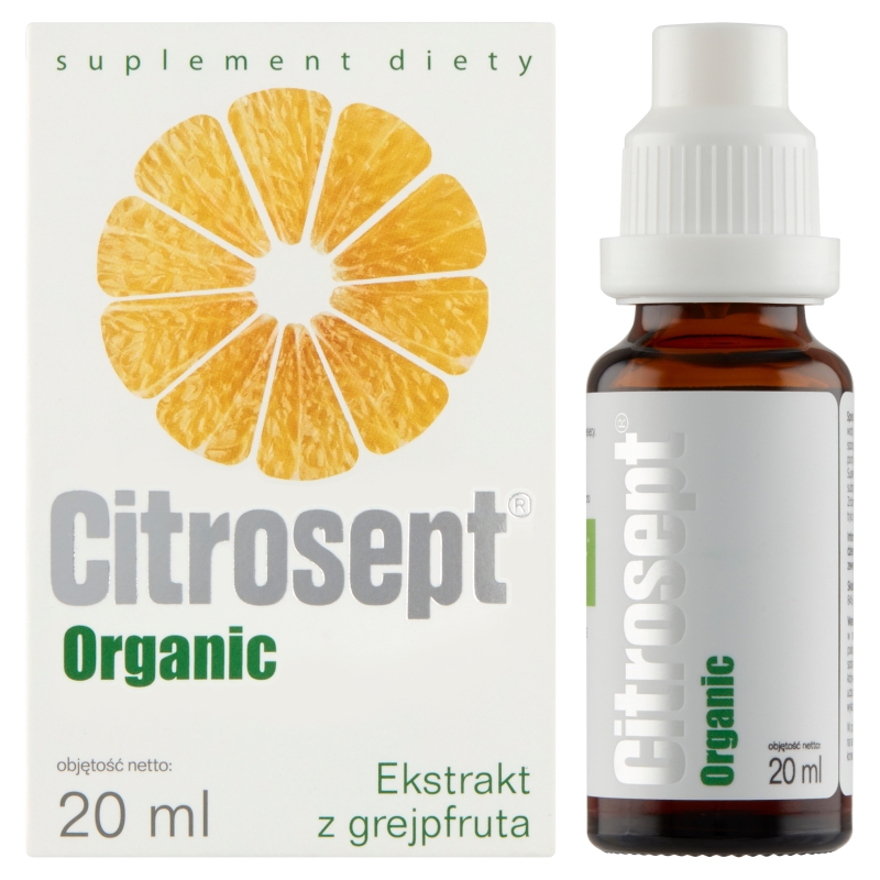 Citrosept Organic, krople z ekstraktem z grejfruta, 20 ml