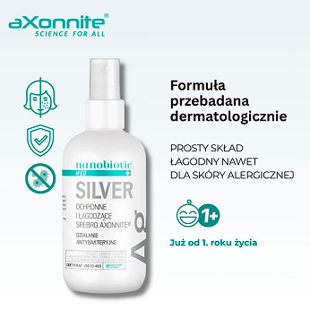 Nanobiotic Silver, spray o działaniu antybakteryjnym na skórę i błony śluzowe, 150 ml