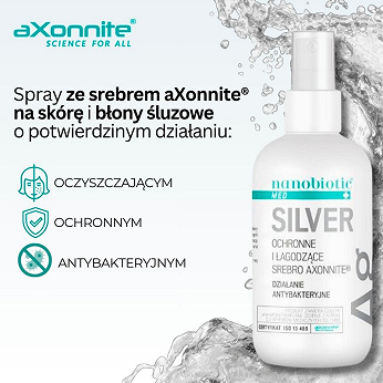 Nanobiotic Silver, spray o działaniu antybakteryjnym na skórę i błony śluzowe, 150 ml