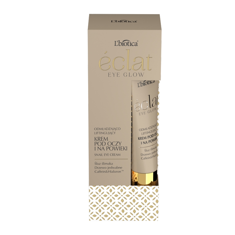 L'biotica Eclat Eye Glow , krem pod oczy odmładzający ze śluzem ślimaka, 15 ml