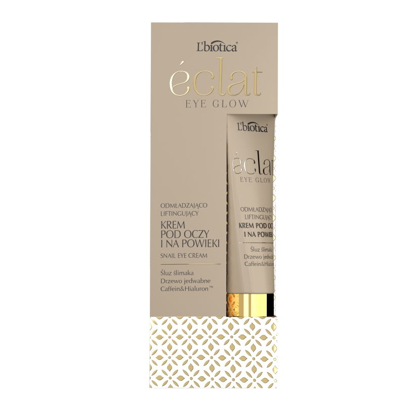 L'biotica Eclat Eye Glow , krem pod oczy odmładzający ze śluzem ślimaka, 15 ml