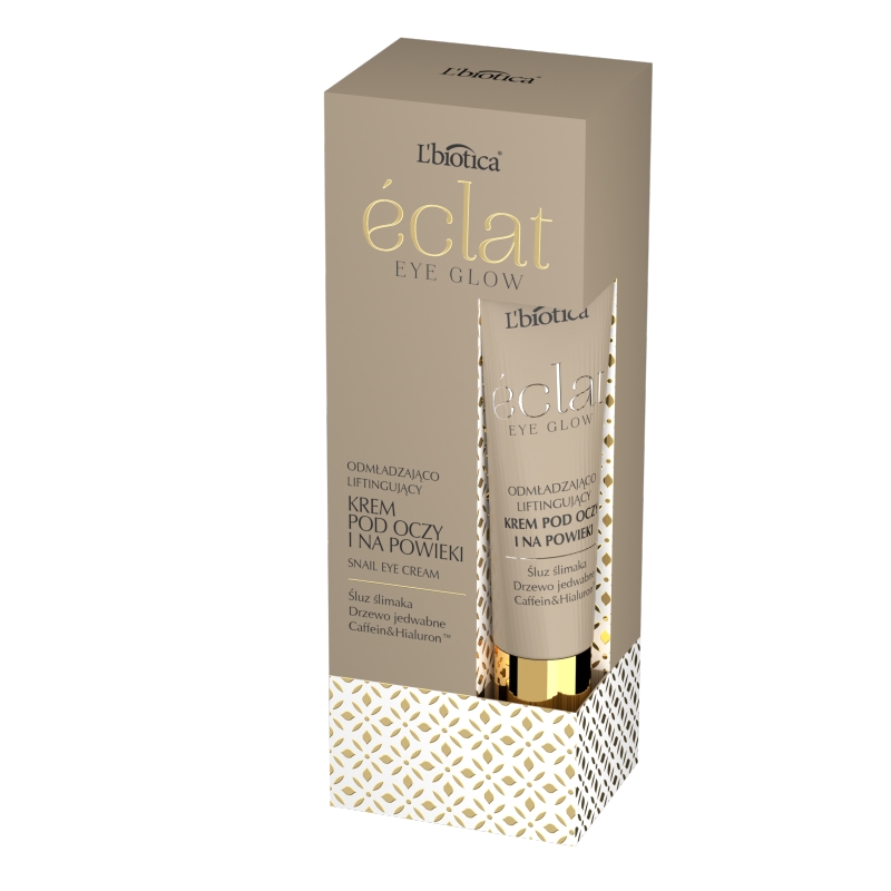 L'biotica Eclat Eye Glow , krem pod oczy odmładzający ze śluzem ślimaka, 15 ml