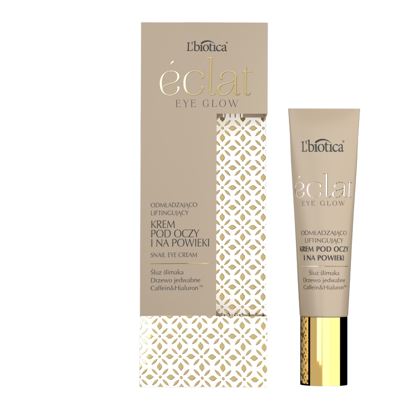 L'biotica Eclat Eye Glow , krem pod oczy odmładzający ze śluzem ślimaka, 15 ml