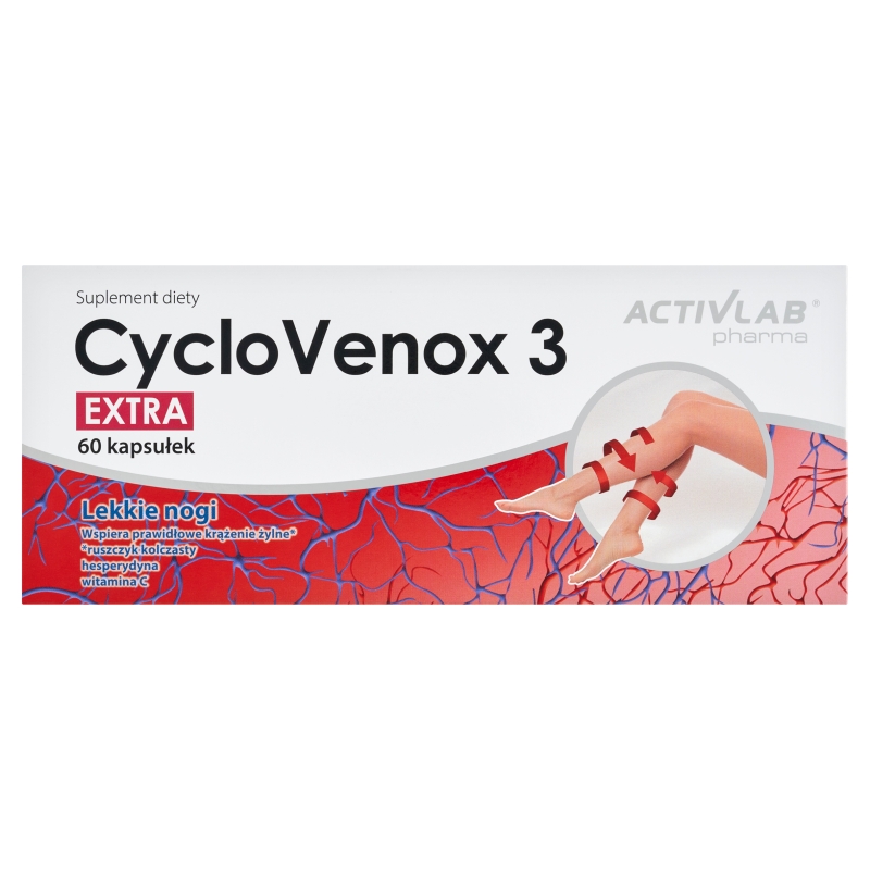 CycloVenox 3 Extra  kapsułki z ekstraktem z ruszczyka i witaminą C, 60 szt.