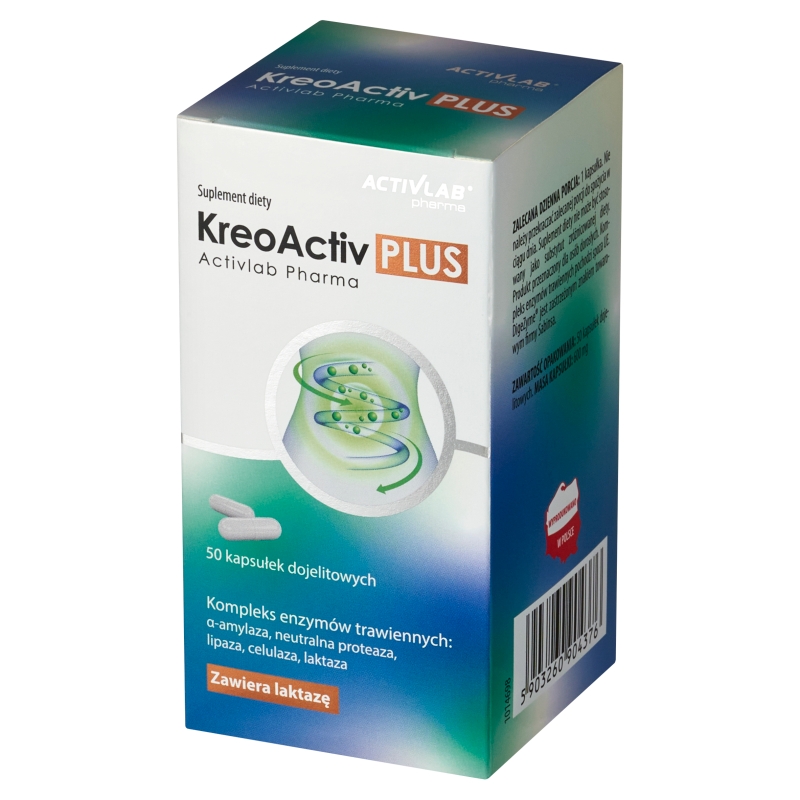 KreoActive PLUS, kapsułki z kompleksem enzymów trawiennych, 50 szt.
