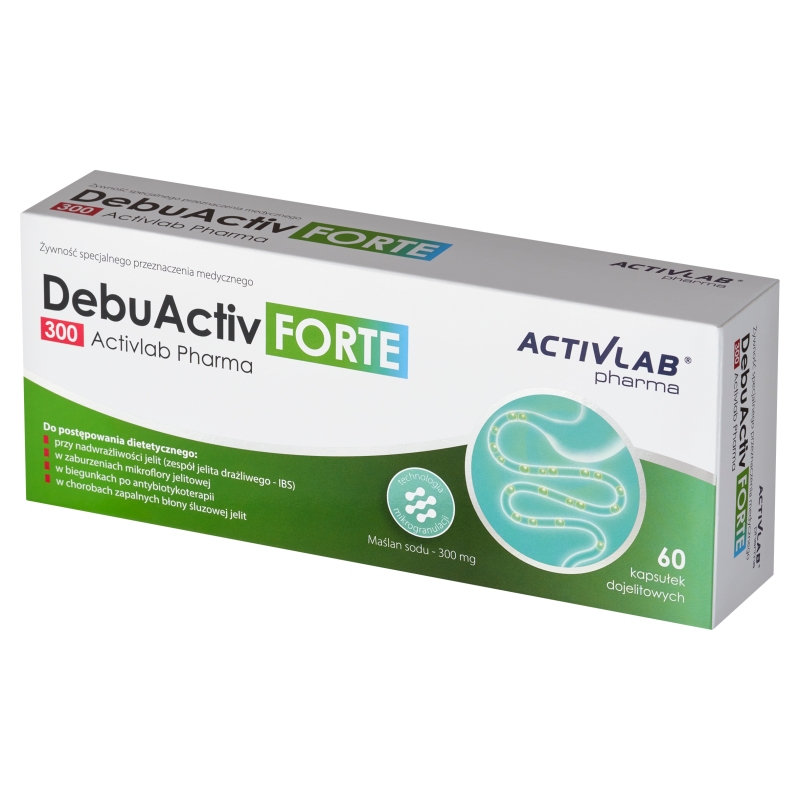 DebuActiv Forte 300, kapsułki do postępowania dietetycznego w problemach z jelitami, 60 szt.