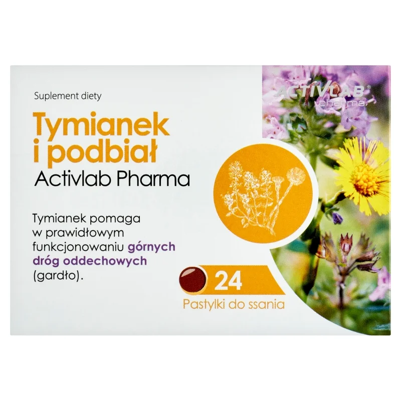  ActivLab Pharma  Tymianek I Podbiał 24 pastylki do ssania