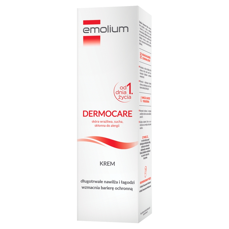Emolium Dermocare, krem do skóry suchej i wrażliwej od 1. dni życia, 75 ml
