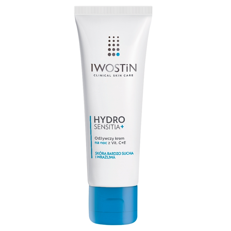 Iwostin Hydro Sensitia + odżywczy krem na noc z witaminami C i E, 50 ml