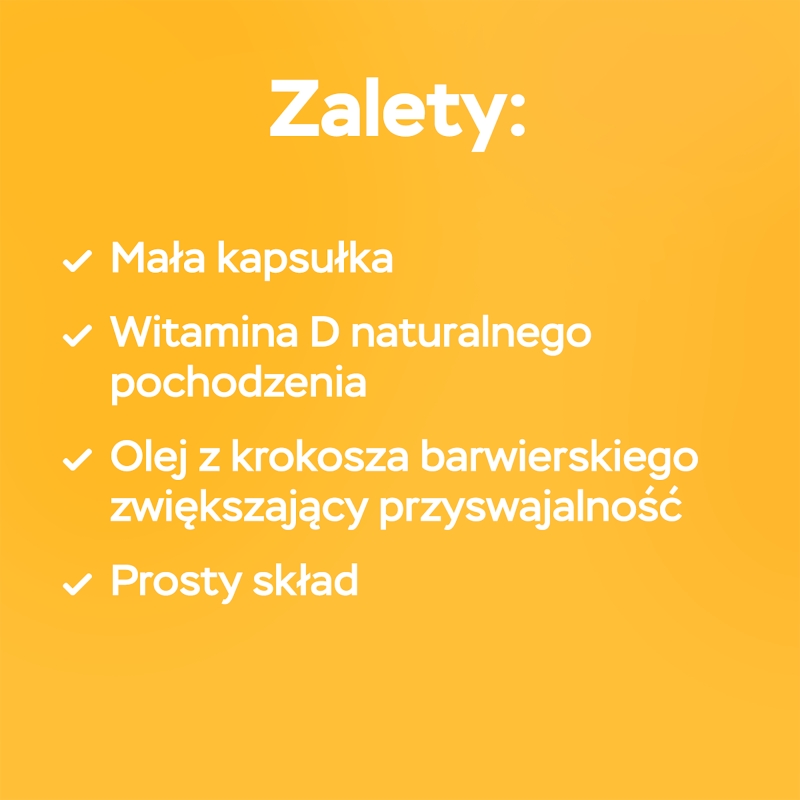 Vitrum D3 Forte 2000 j.m., kapsułki z witaminą D3 wspierającą odporność, 60 szt.