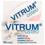 Vitrum Osteo tableki ze składnikami uzupełniającymi dietę w wapń, magnez i witaminę D, 100 szt.