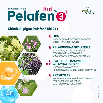 Pelafen Kid 3+, syrop ze składnikami wspomagającymi odporność, 100 ml