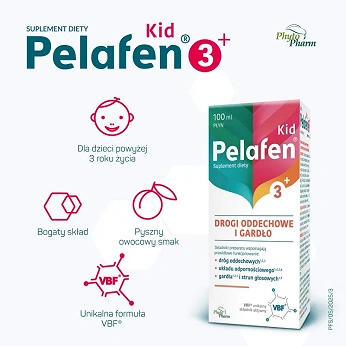 Pelafen Kid 3+, syrop ze składnikami wspomagającymi odporność, 100 ml