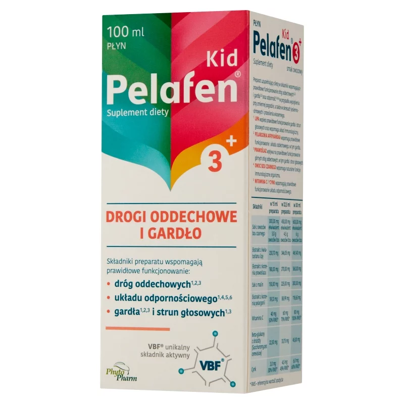 Pelafen Kid 3+, syrop ze składnikami wspomagającymi odporność, 100 ml