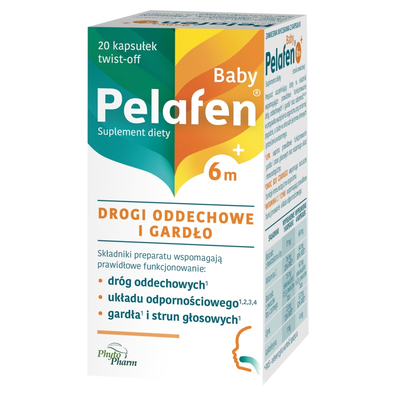 Pelafen Baby 6m+ kapsułki twist-off ze składnikami wspomagającymi odporność dla dzieci, 20 szt.