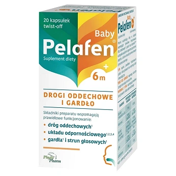 Pelafen Baby 6m+, kapsułki twist-off ze składnikami wspomagającymi odporność dla dzieci, 20 szt.
