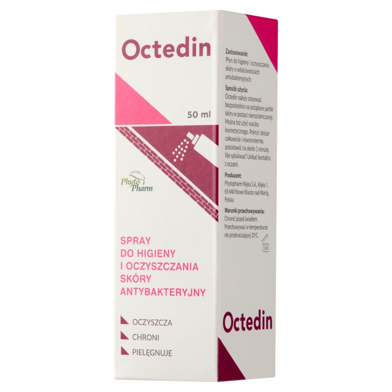 Octedin, spray antybakteryjny do higieny i oczyszczania skóry, 50 ml