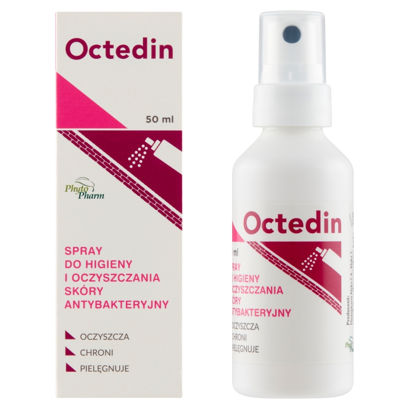 Octedin, spray antybakteryjny do higieny i oczyszczania skóry, 50 ml