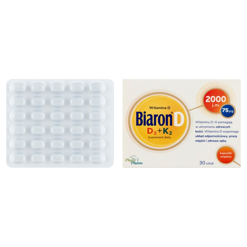 BiaronD D3+K2, kapsułki z witaminą D i K, 30 szt.