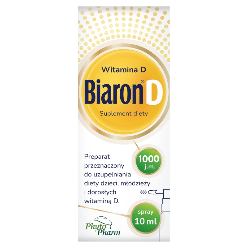Biaron D spray 1000 j.m. płyn w formie sprayu uzupełniający dietę w witaminę D3, 10 ml  