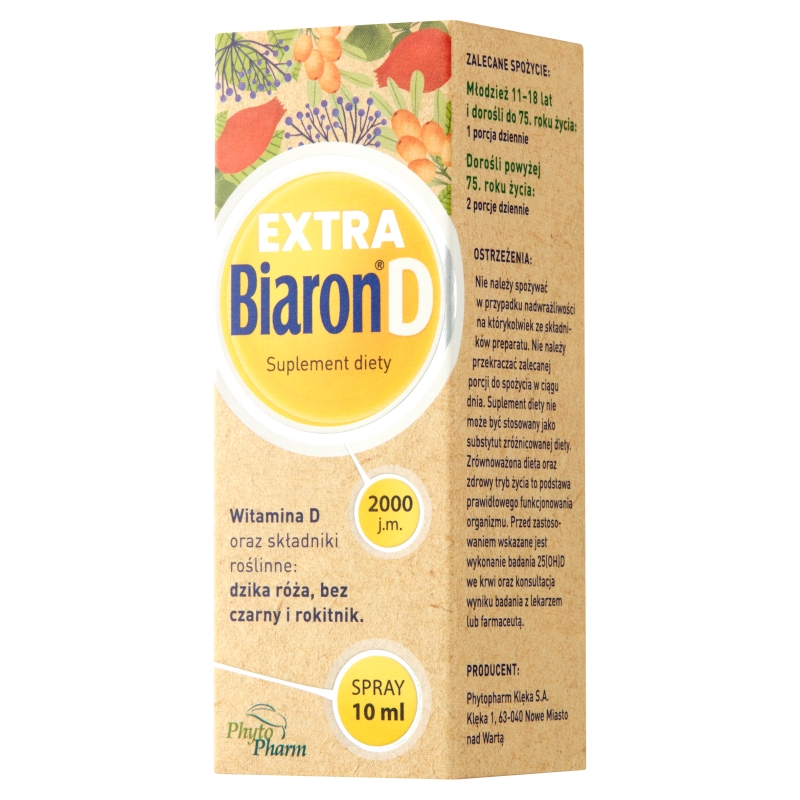 Biaron D Extra , spray do ust z witaminą D i czarnym bzem, 10 ml