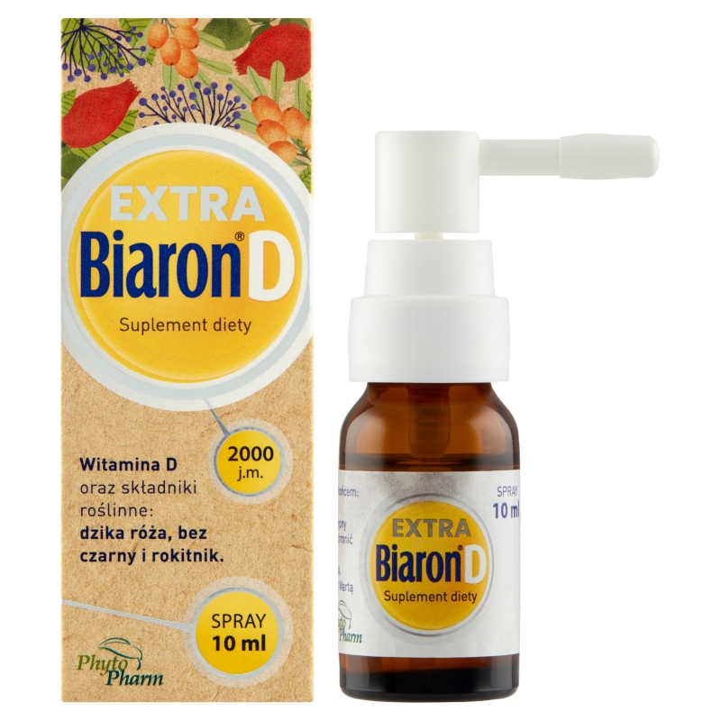 Biaron D Extra , spray do ust z witaminą D i czarnym bzem, 10 ml