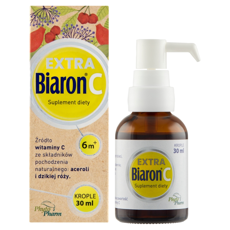 Biaron C Extra, krople zawierające wit. C ze składników pochodzenia naturalnego, 30 ml