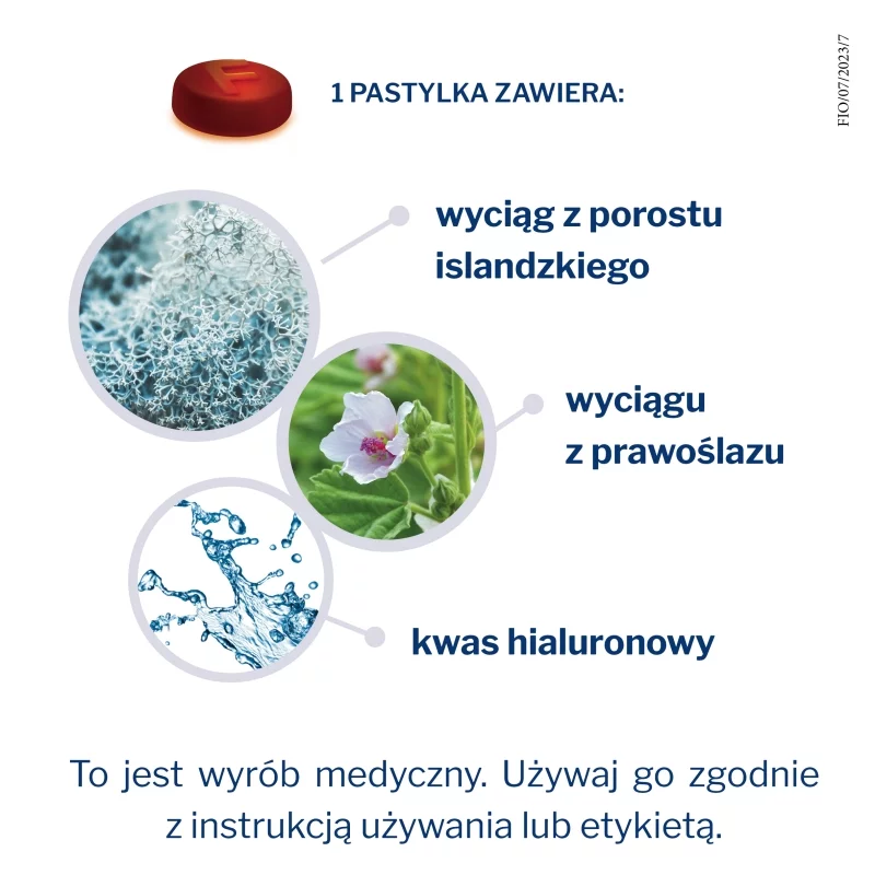 Fiorda Vocal MD, miękkie pastylki na ból gardła o smaku owoców leśnych, 30 szt.