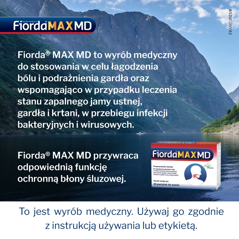 Fiorda MAX MD, pastylki do ssania , 30 szt.